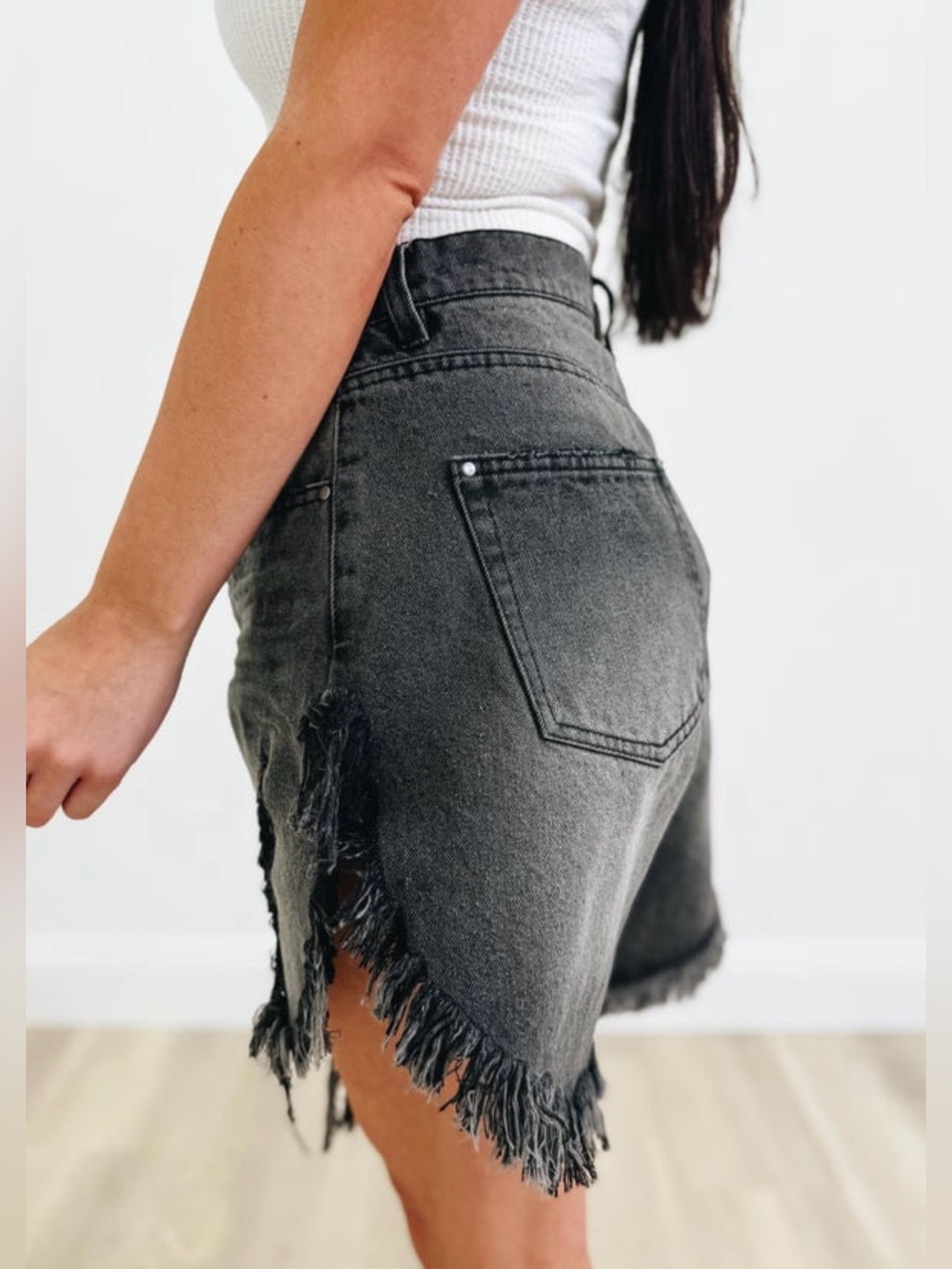 Distressed Denim Short - Picture 2 of 13